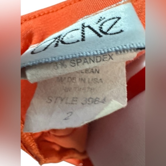 Old Hollywood Marilyn Monroe Bubble Skirt Dress  Vintage CACHE Orange Coral Sz 2 - Picture 12 of 14